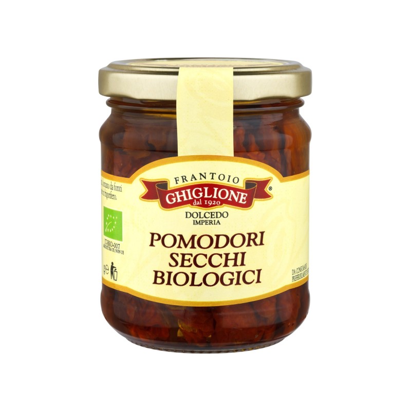 pomodori secchi biologici sott'olio extra vergine d'oliva bio 180 gr