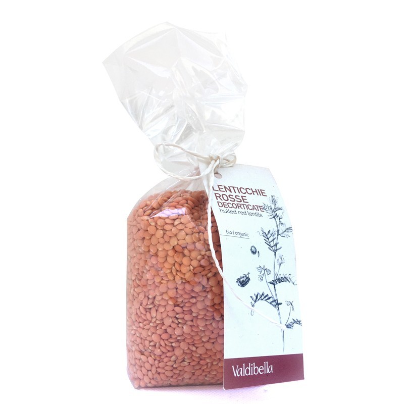 Valdibella organic red lentils peeled 500 gr