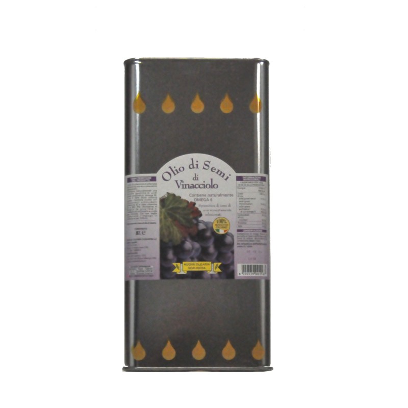 Huile de pépins de raisin 100 % italienne pressée à froid en boîte