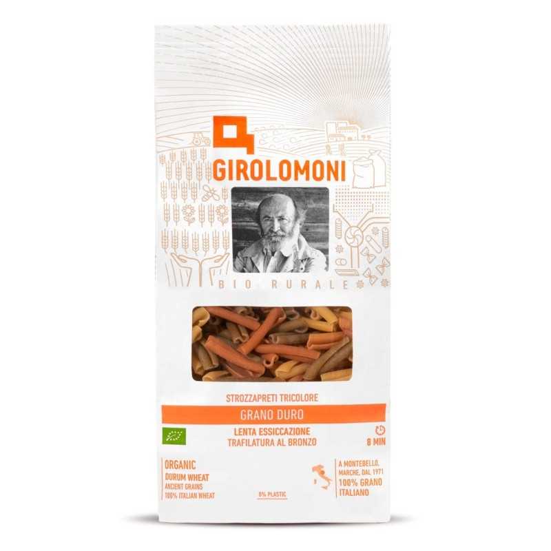 Italienische Pasta STROZZAPRETI BIO-TRICOLORE-Hartweizen - Girolomoni
