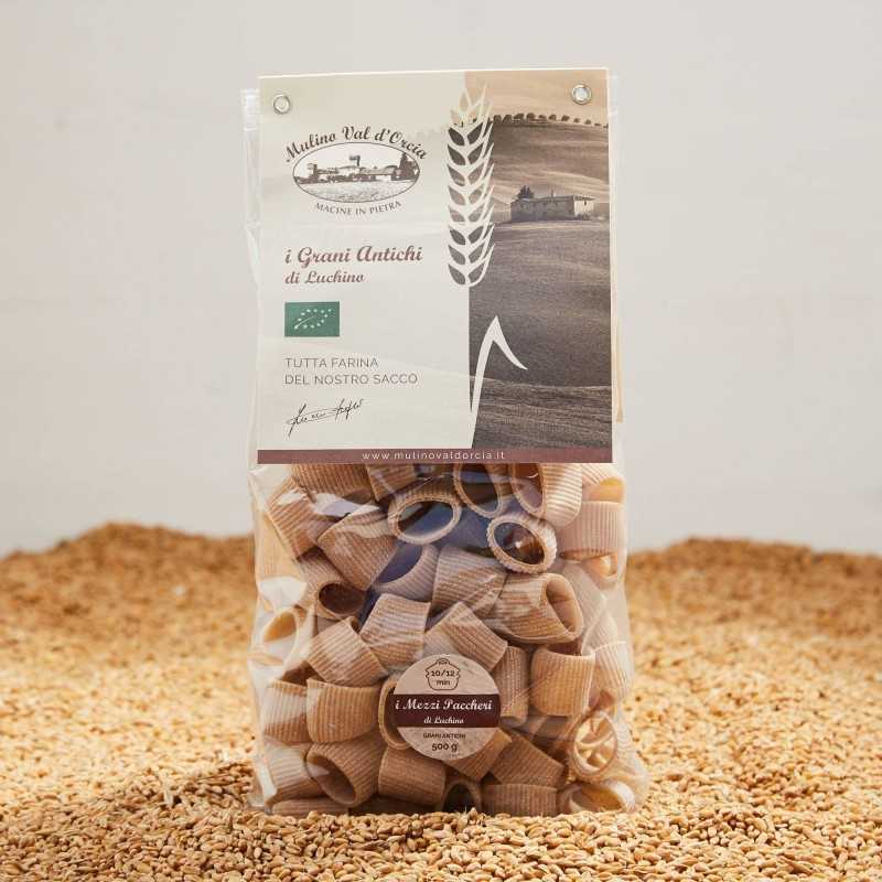 Pâtes italiennes DEMI-PACCHERI blé ancien biologique Senatore Cappelli
