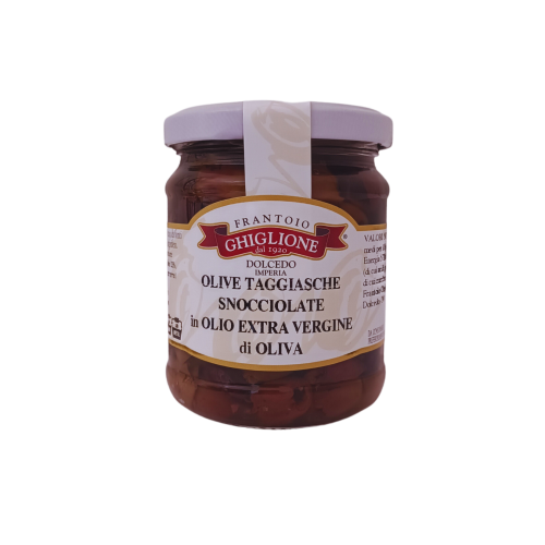 Entsteinte Taggiasca-Oliven in Olivenöl extra vergine - Ghiglione