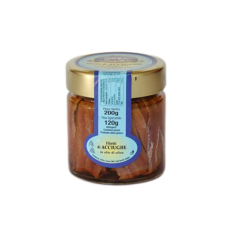 Filetti di Acciuga pescate nel Mediterraneo lavorate in Italia Tammaro